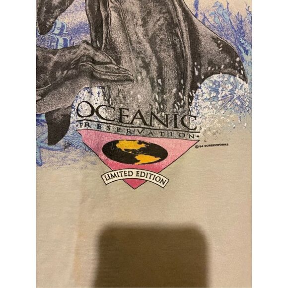 Vintage Bottle-Nosed DOLPHIN Distressed Tshirt EDISTO BEACH SC Limited Edition O - Picture 5 of 12